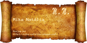 Mika Natália névjegykártya