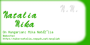 natalia mika business card